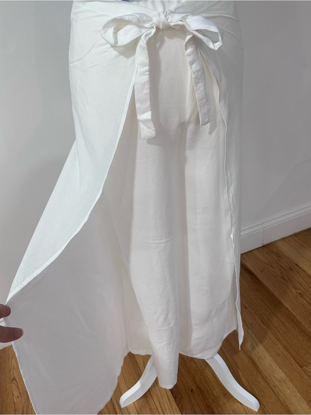 White Bohemian Tie-Front Maxi Pant-Skirt Size S/M